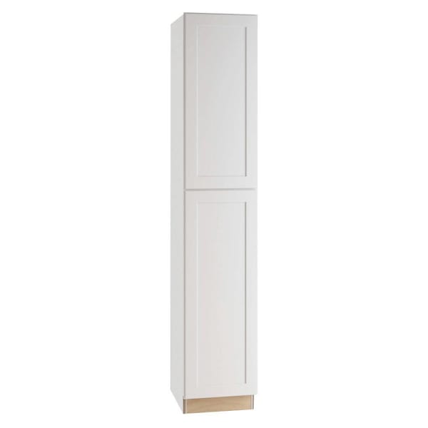 Newport 18 In. W X 24 In. D X 96 In. H Assembled Plywood Pantry Kitchen Cabinet In Pacific White With Soft Close LH