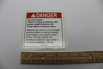 Genie Part # 44238GT – Decal, Danger, Tip-Over