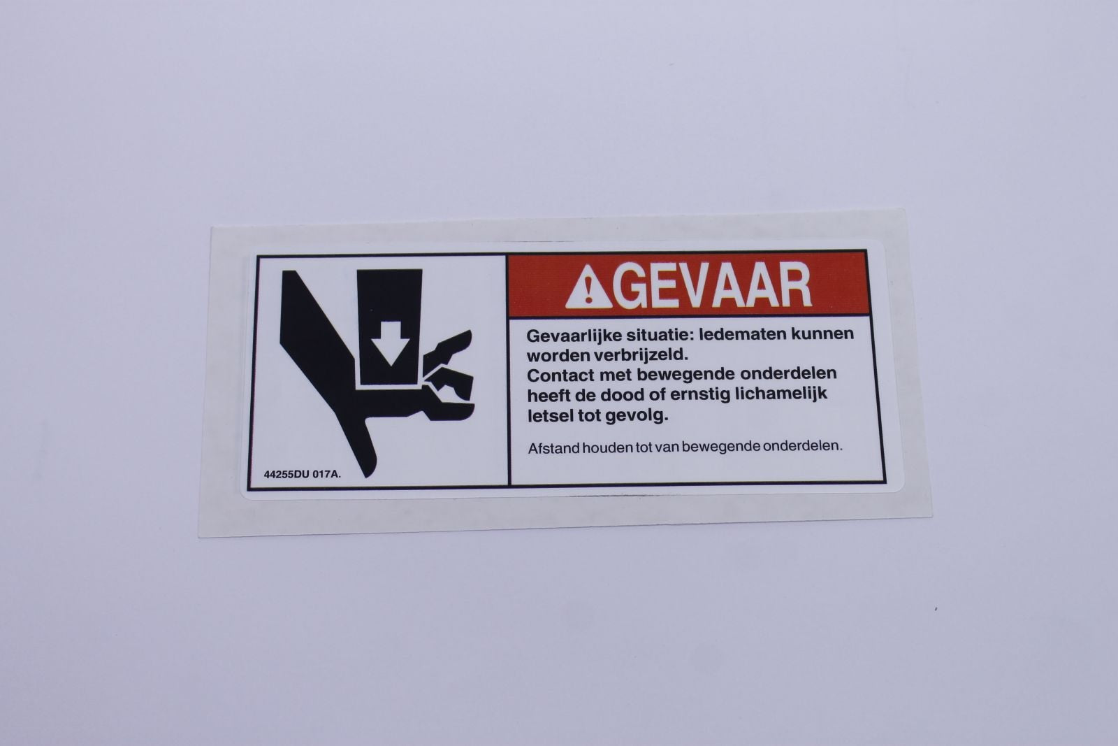 Genie Part # 44255DUGT – Decal,Danger,Crushing Hazard