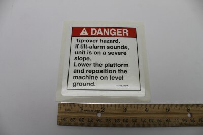 Genie Part # 44768GT – Decal, Danger, Tip-Over