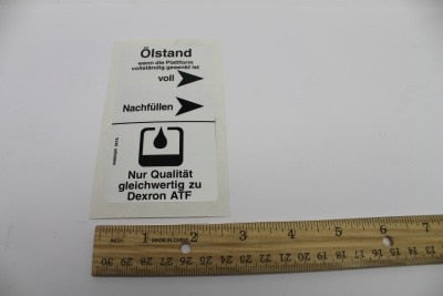 Genie Part # 44994GRGT – Decal, Label, Dexron/Fluid Level