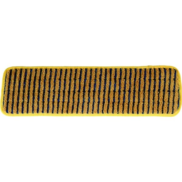 Rubbermaid Commercial HYGEN 18 In. Microfiber Flat Wet Mop Pad, Super Scrubber, Yellow, 6-Pack