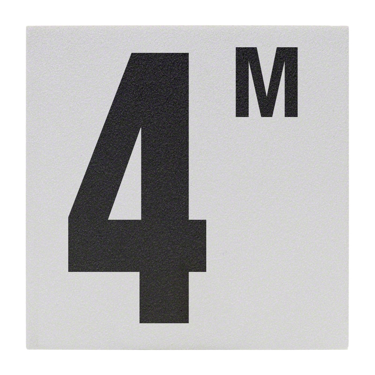 4M Metric Ceramic Skid Resistant Tile Depth Marker 6 Inch x 6 Inch with 5 Inch Lettering