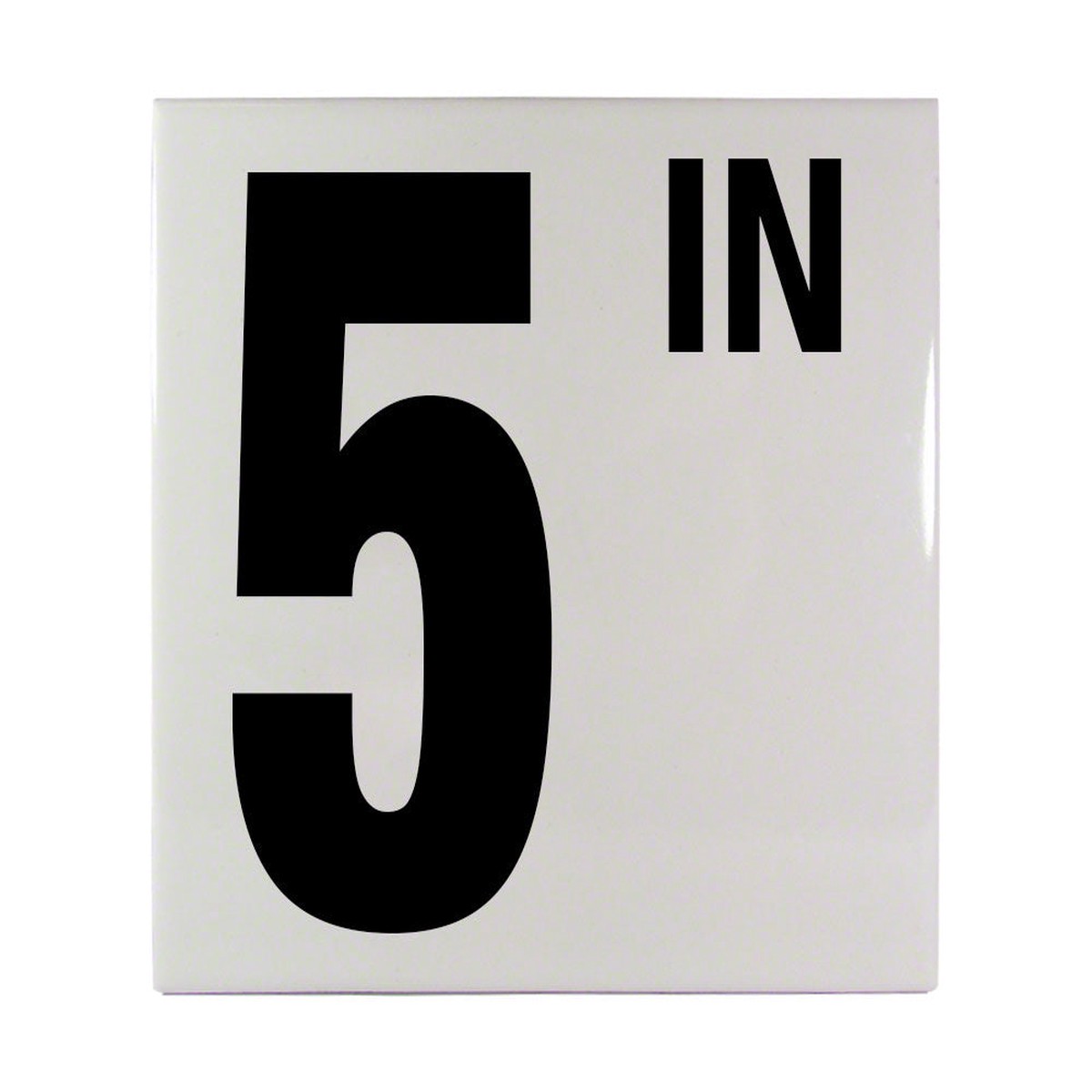 5 IN Ceramic Smooth Tile Depth Marker 6 Inch x 6 Inch with 5 Inch Lettering