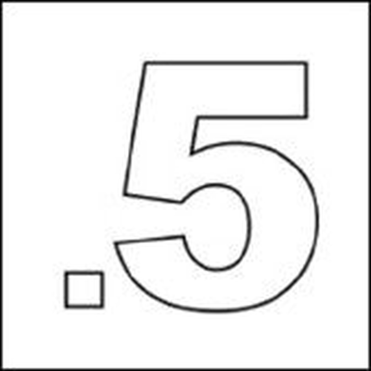 #5 Vinyl Depth Marker Stencil 6 Inch x 6 Inch with 4 Inch Lettering