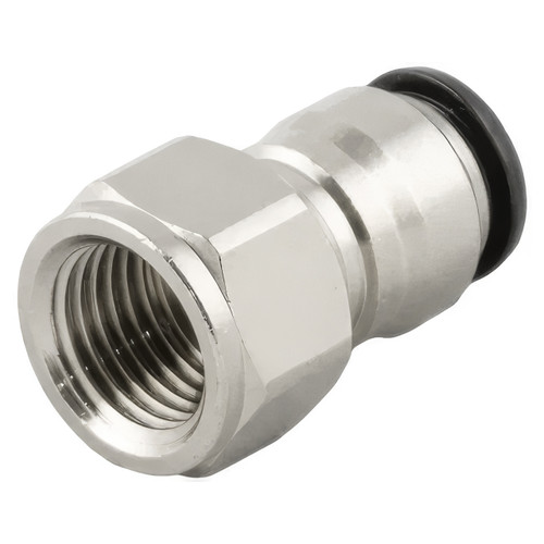 AIGNEP 50030N-12-3/8, 12 mm Push-To-Connect x 3/8 in. Straight Female Fitting, BSPP
