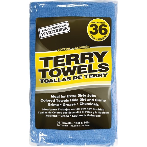 Maintenance Warehouse Terry Cloth Cleaning Towel 36-Bag Blue