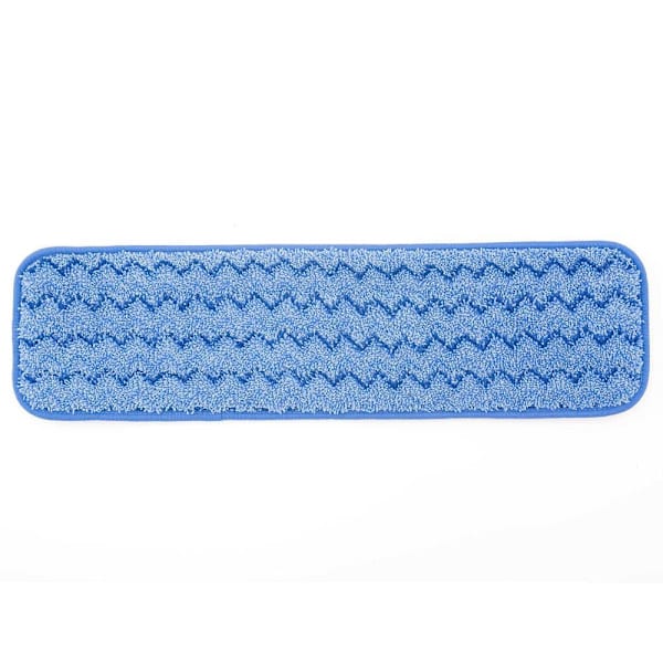 Rubbermaid Commercial HYGEN 18 In. Microfiber Flat Wet Mop Pad, Blue Edge, 12-Pack