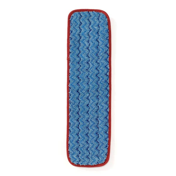 Rubbermaid Commercial HYGEN 18 In. Microfiber Flat Wet Mop Pad, Red Edge, 12-Pack