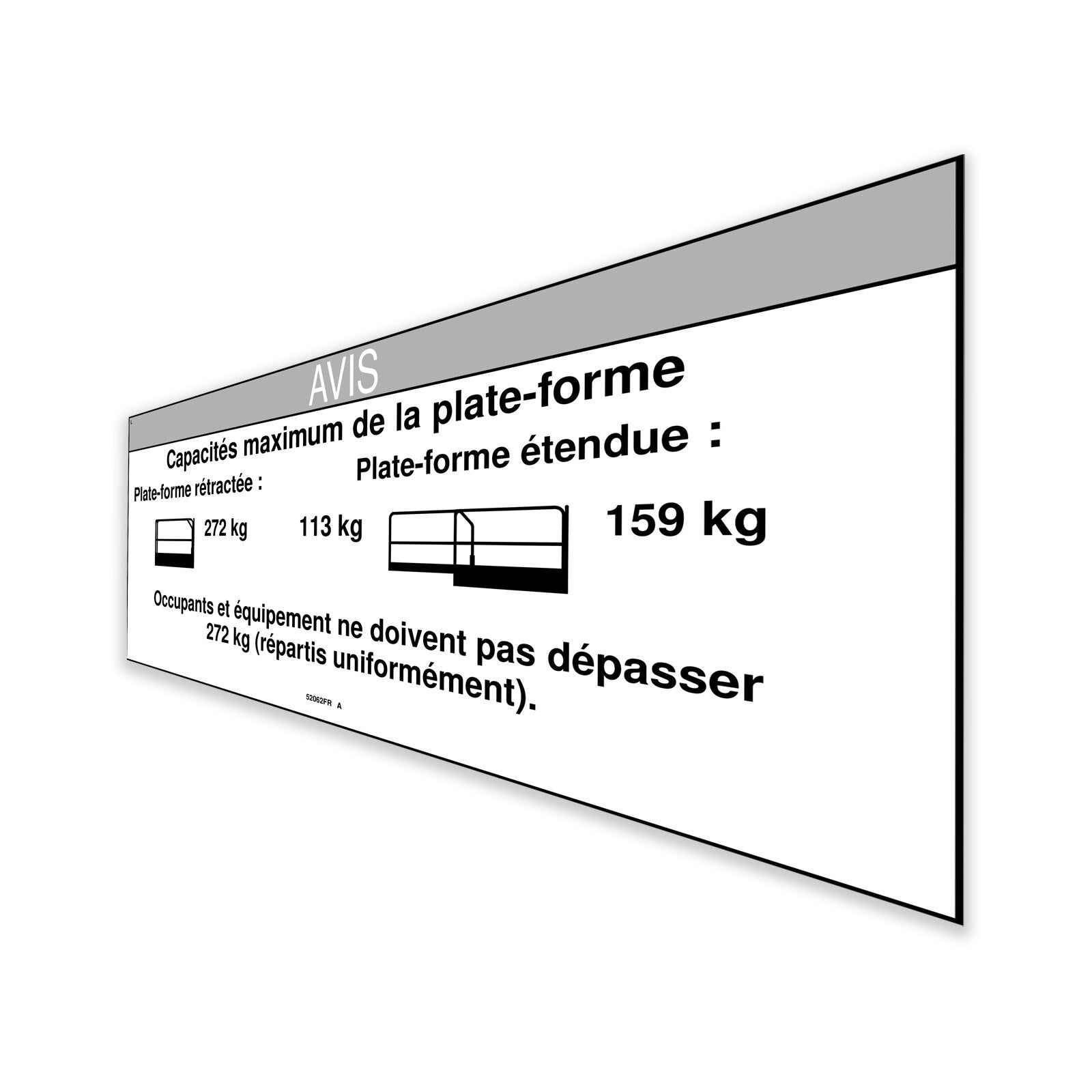 Genie Part # 52062FRGT – Decal, Notice, Max Cap 600 Ce