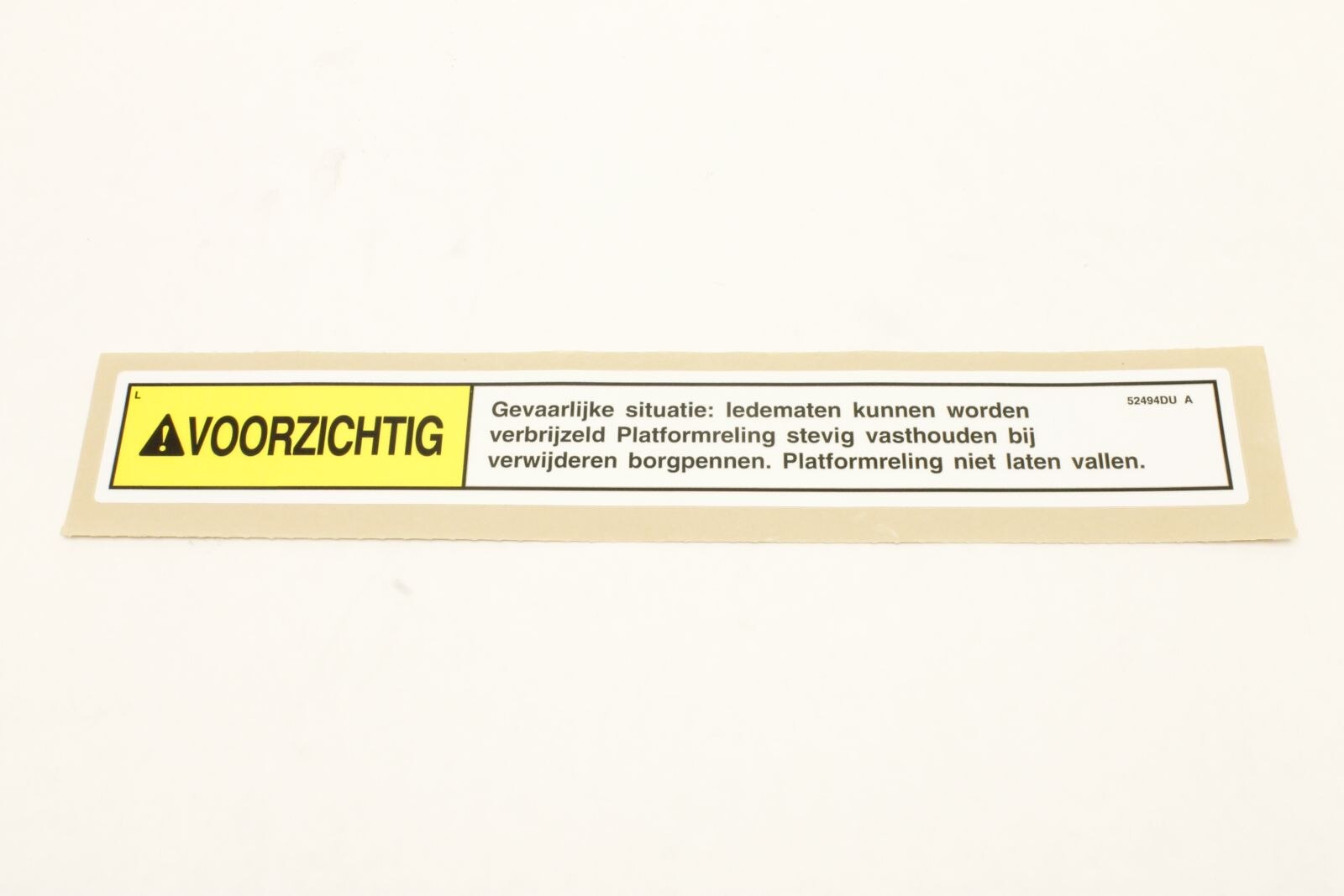 Genie Part # 52494DUGT – Decal, Caution, Crush Haz, Rails