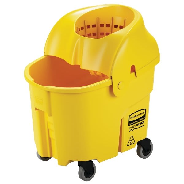 Rubbermaid Commercial Wavebrake 35 Qt. Institution Bucket & Wringer (Yellow)