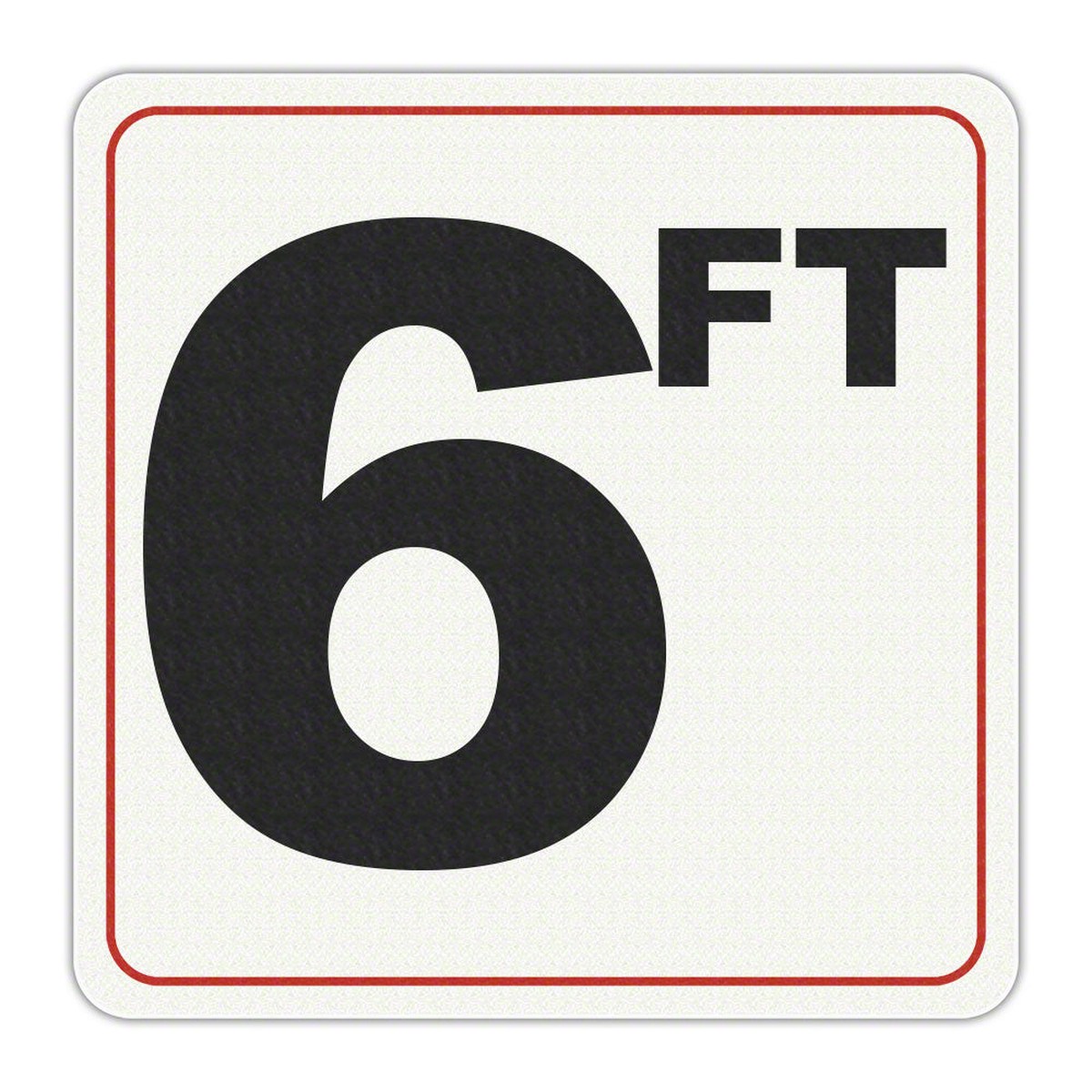 6 FT - Adhesive Depth Marker - 6 Inch x 6 Inch with 4 Inch Lettering