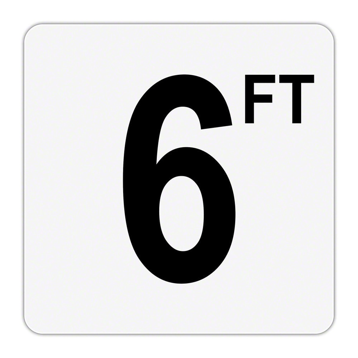 6 FT - Plastic Overlay Depth Marker - 6 x 6 Inch with 4 Inch Lettering