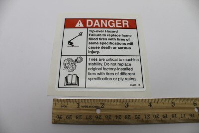 Genie Part # 65428GT – Decal, Danger, Tip-Over, Tires