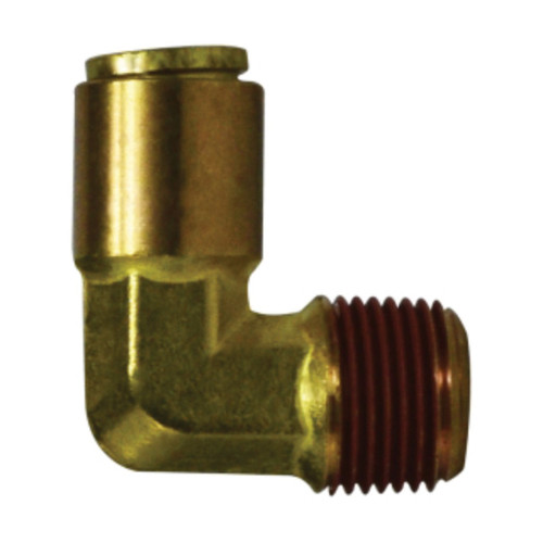 Midland Industries 690606 Brass D.O.T. Push-to-Connect 90° Male Elbow, 3/8 in. PTC x 3/8 in. MNPT