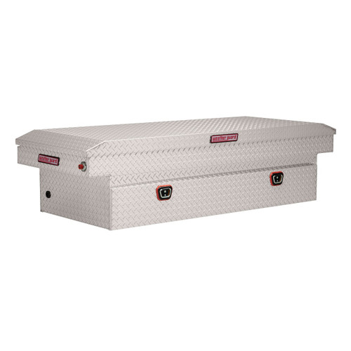 Weather Guard 117-0-04 Full Extra Wide Clear Powder Coated Aluminum Saddle Box - 14.4 cu ft.