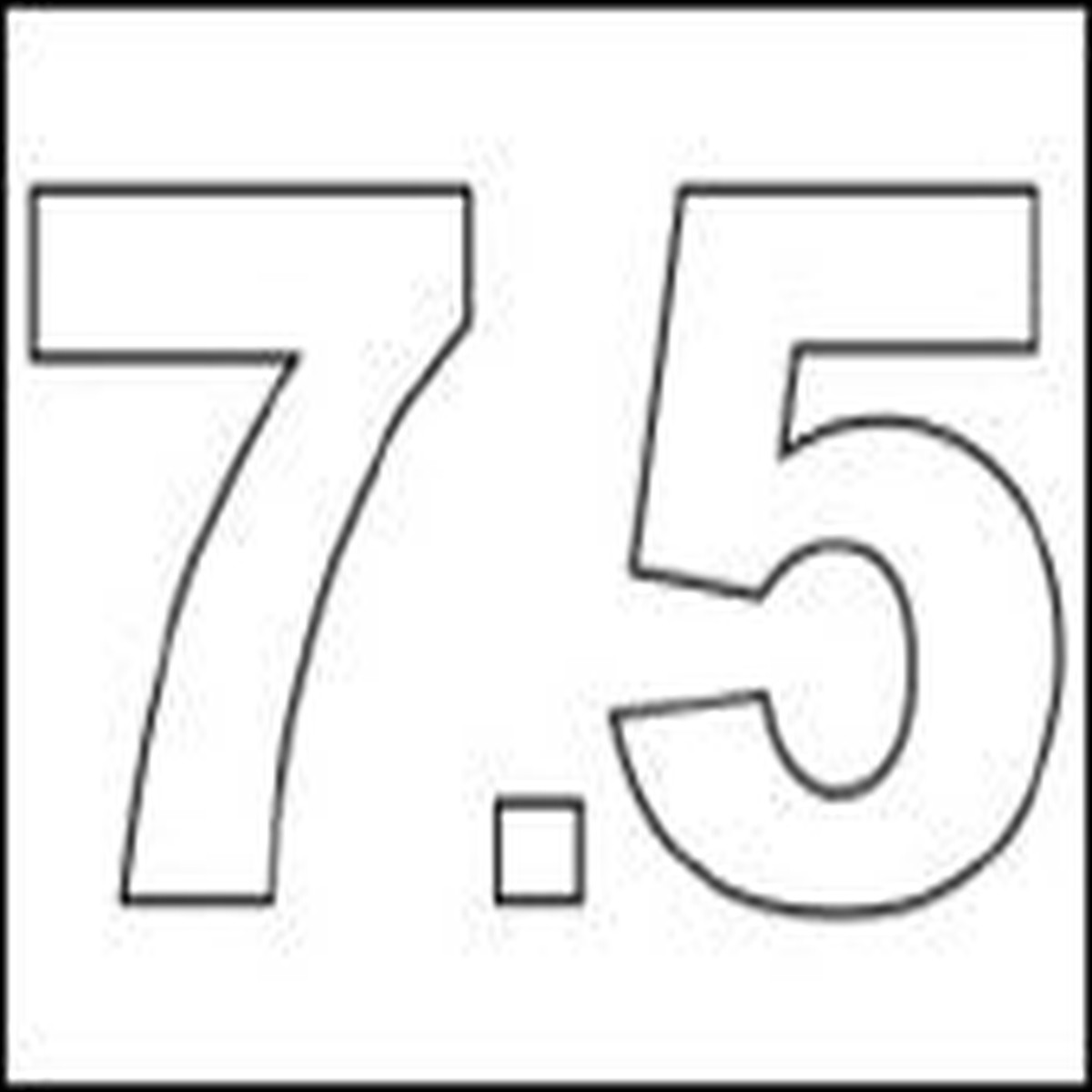 #7.5 Vinyl Depth Marker Stencil 8 Inch x 6 Inch with 4 Inch Lettering