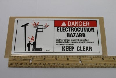 Genie Part # 72142GT – Decal, Danger, Electrocution