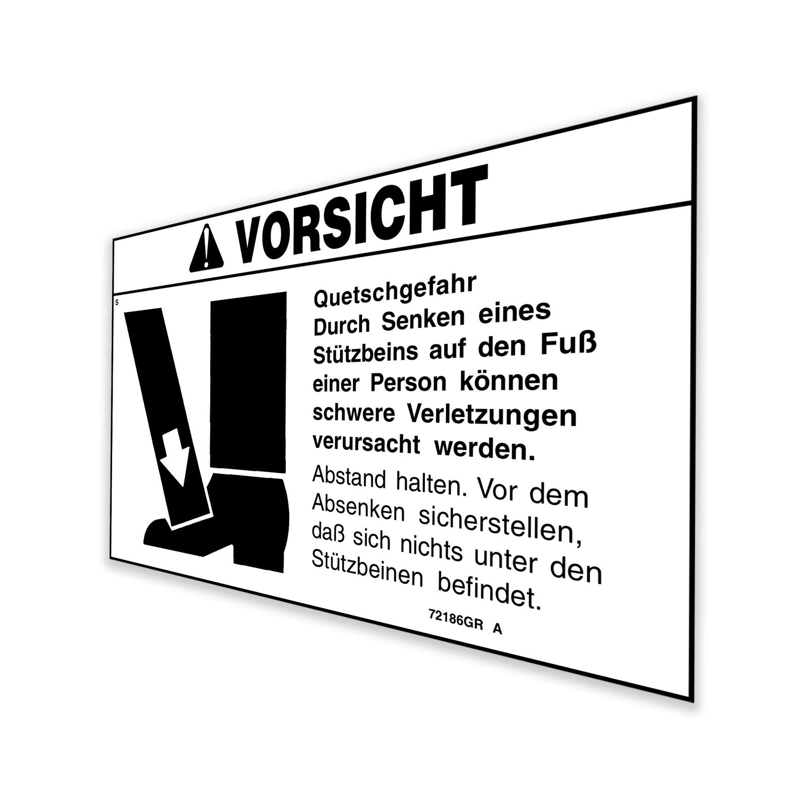 Genie Part # 72186GRGT – Decal, Caution, Crushing Hazard