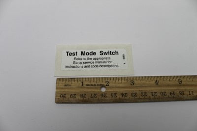Genie Part # 72818GT – Decal, Label, Test Mode
