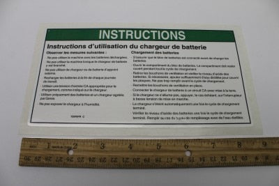 Genie Part # 72970FRGT – Decal, Inst-Charger Haz, Body