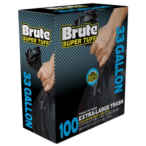 Brute Super Tuff 33 Gallon Extra-Large Trash Bags 100 ct.