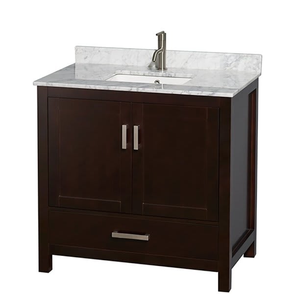 Wyndham Sheffield Espresso Single Bathroom Vanity 36" With Square Sink