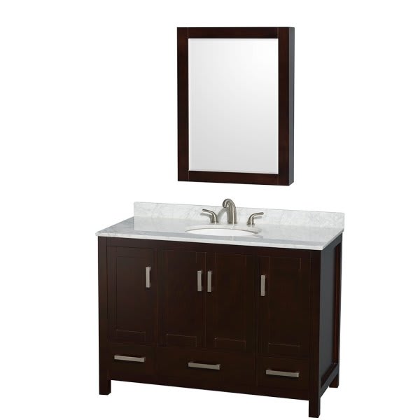 Wyndham Sheffield Espresso Single Bathroom Vanity 48" With Medicine Cabinet