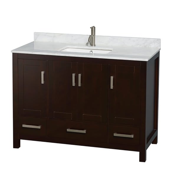 Wyndham Sheffield Espresso 1-Bathroom Vanity 48" With Countertop & Square Sink