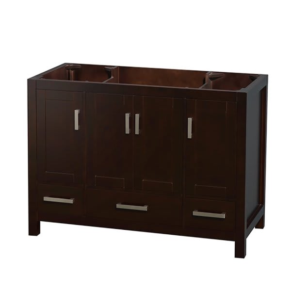 Wyndham Sheffield Espresso Wood Single Bathroom Vanity 48" Without Countertop
