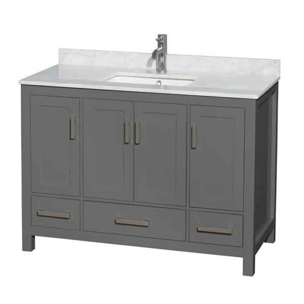 Wyndham Sheffield Dark Gray Single Bathroom Vanity 48" With Countertop & Sink