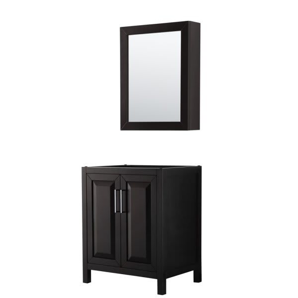 Wyndham Daria Dark Espresso Single Bathroom Vanity 30" Without Sink (Mirror Included)