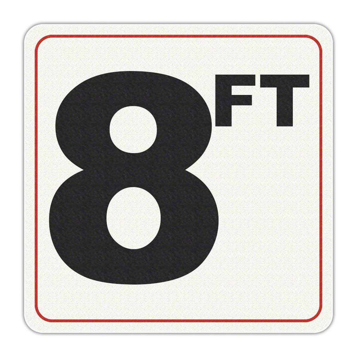 8 FT - Adhesive Depth Marker - 6 Inch x 6 Inch with 4 Inch Lettering
