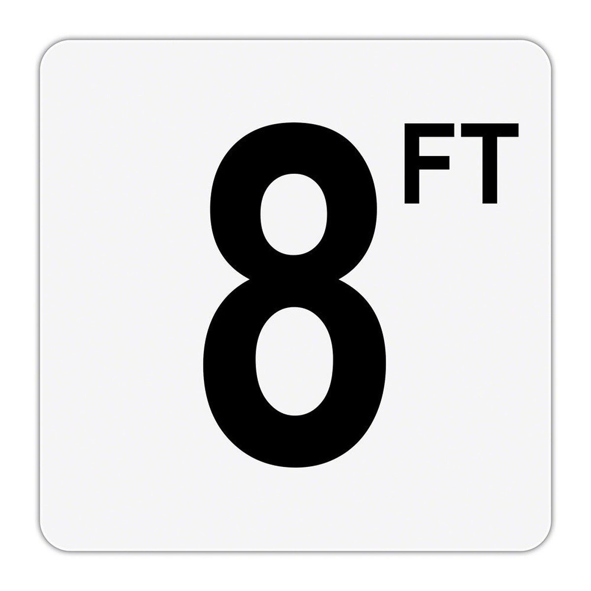 8 FT - Plastic Overlay Depth Marker - 6 x 6 Inch with 4 Inch Lettering