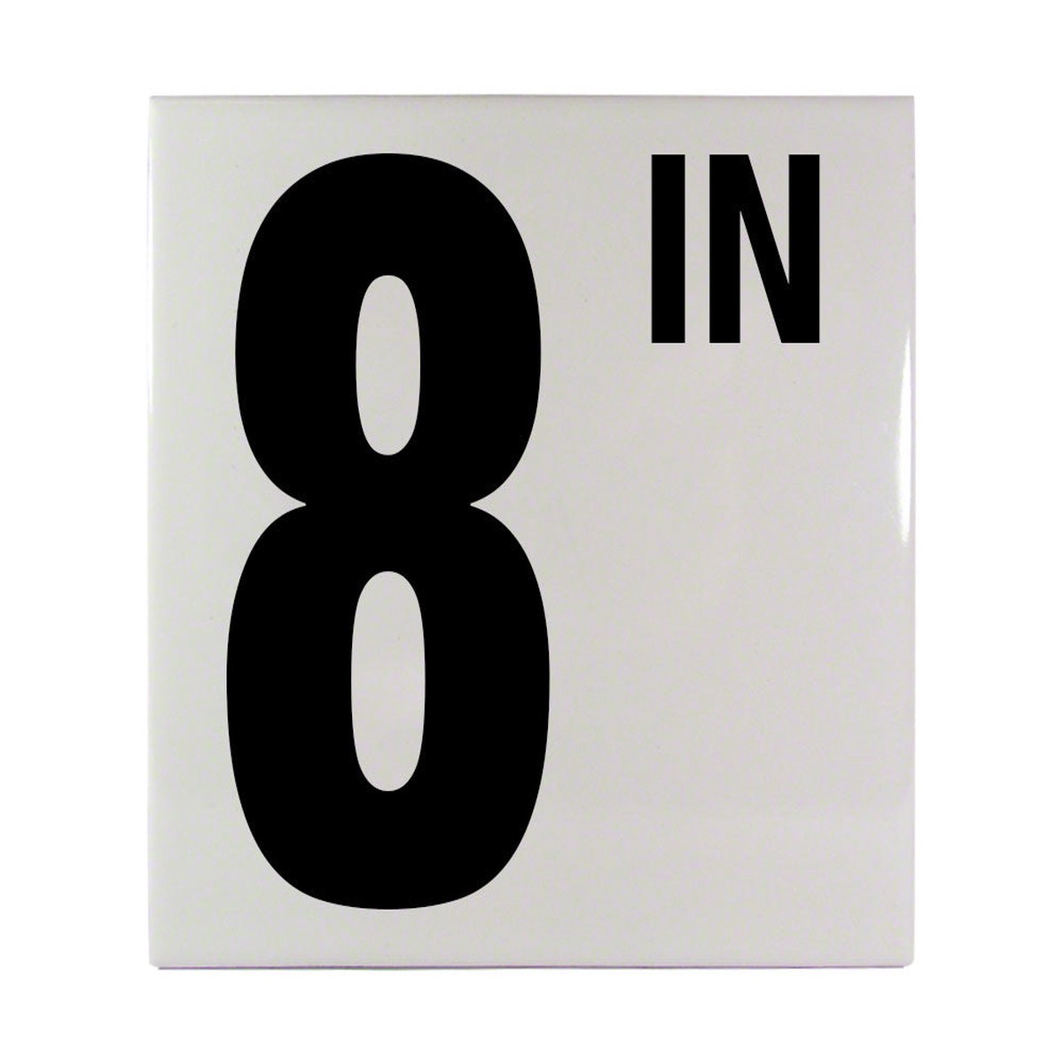 8 IN Ceramic Smooth Tile Depth Marker 6 Inch x 6 Inch with 5 Inch Lettering
