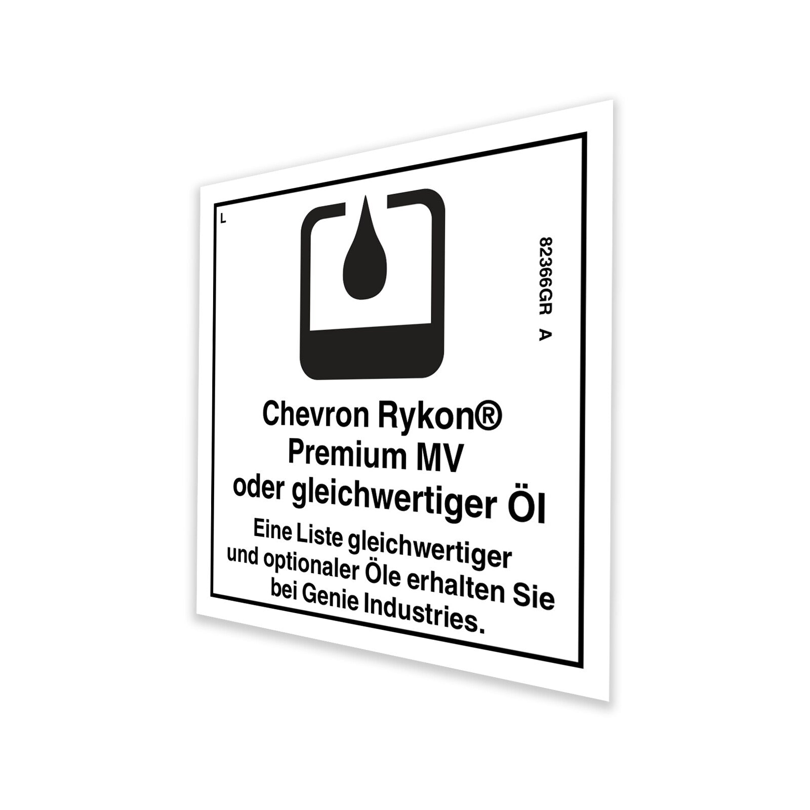 Genie Part # 82366GRGT – Decal, Label, Chevron Rykon