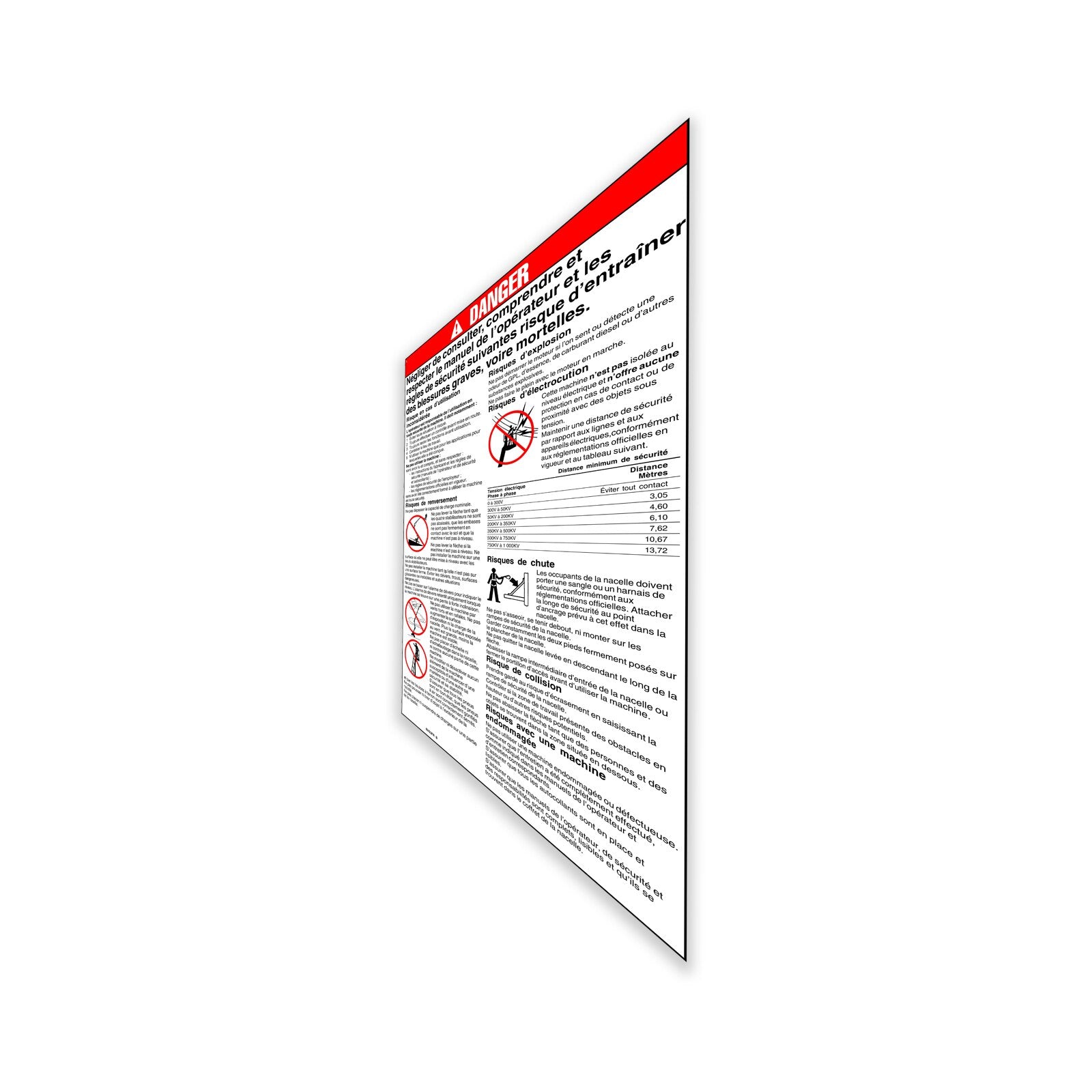 Genie Part # 82423FRGT – Decal, Danger, Gen Safety, TZ