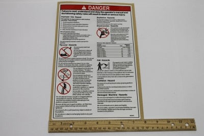 Genie Part # 82423GT – Decal, Danger, Gen Safe, TZ34, 50