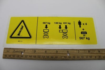 Genie Part # 82751GT – Decal, Danger, Max Cap, 2668 ANSI