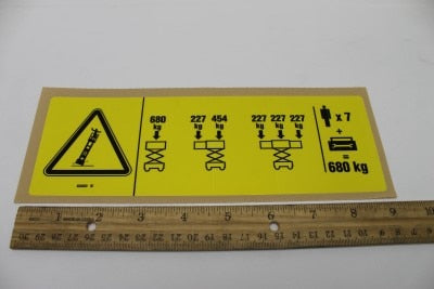 Genie Part # 82820GT – Decal, Danger, Max Cap, 4390 ANSI