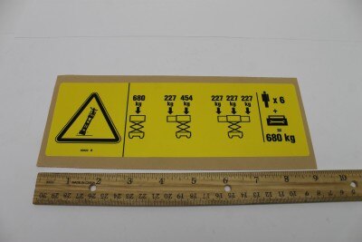 Genie Part # 82822GT – Decal, Danger, Max Cap, 5390 ANSI