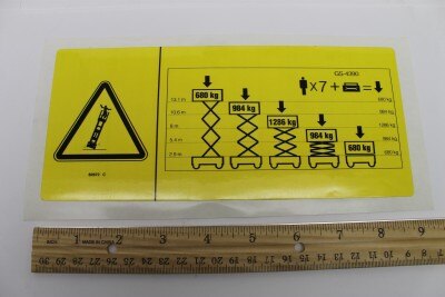 Genie Part # 82872GT – Decal, Danger, Max Cap CE GS4390