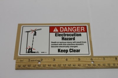 Genie Part # 82986GT – Decal, Danger, Elec. Haz. Stay CLR