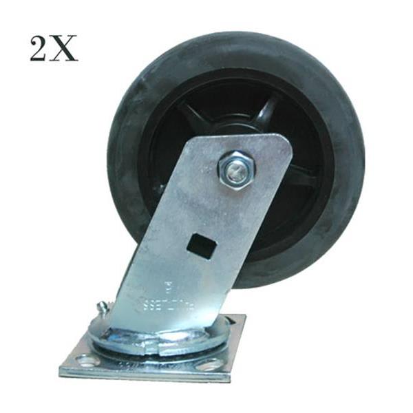 Rubbermaid Commercial 6 Inch Swivel Plate Caster Kit For Rubbermaid Commercial Platform Truck
