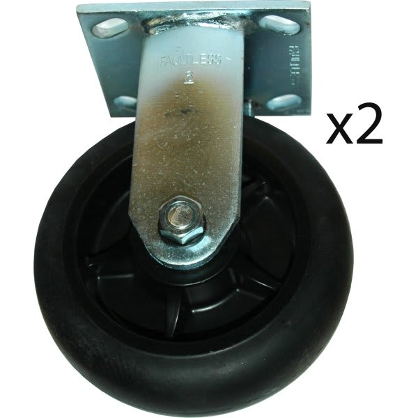 Rubbermaid Commercial 6 Inch Rigid Plate Caster Kit For Rubbermaid Commercial Platform Truck