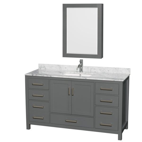 Design House Wyndham Sheffield Dark Gray Single Bath Vanity With Top - Medicine Cabinet