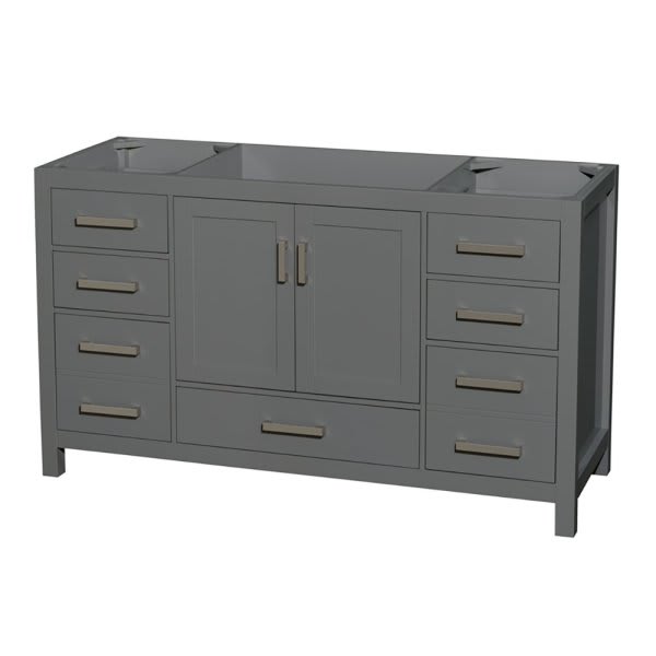 Wyndham Collection Sheffield 60 In. Single Bathroom Vanity (Dark Gray)