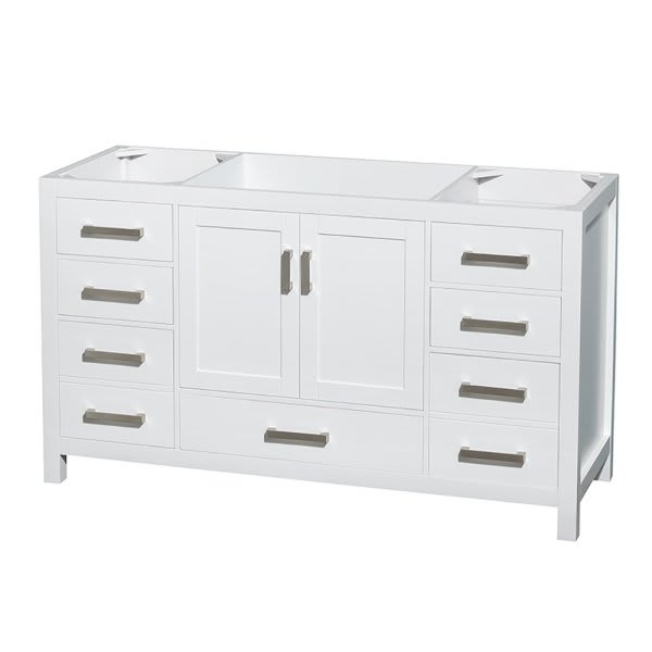 Wyndham Collection Sheffield 60 In. Single Bathroom Vanity (White)