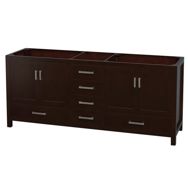 Wyndham Collection Sheffield 80 In. Double Bathroom Vanity (Espresso)